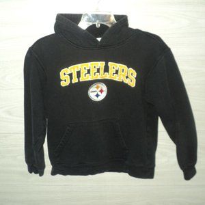 Pittsburgh Steelers Hooded Sweatshirt Child Size L 10-12 Black Light Washwear